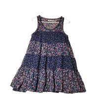 Kimchi Blue Navy Ditsy Floral Sleeveless Tiered Mini Dress Women's Small Lined