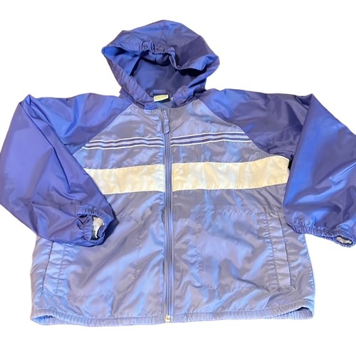 Circo Girls M 7-8 Purple Nylon Windbreaker Jacket Y2K Hood Zipper Front