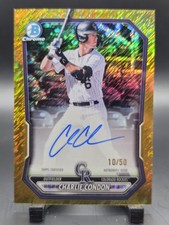 2026 Bowman #CPA-CC Charlie Condon Chrome Autograph Gold Shimmer Refractor #/50