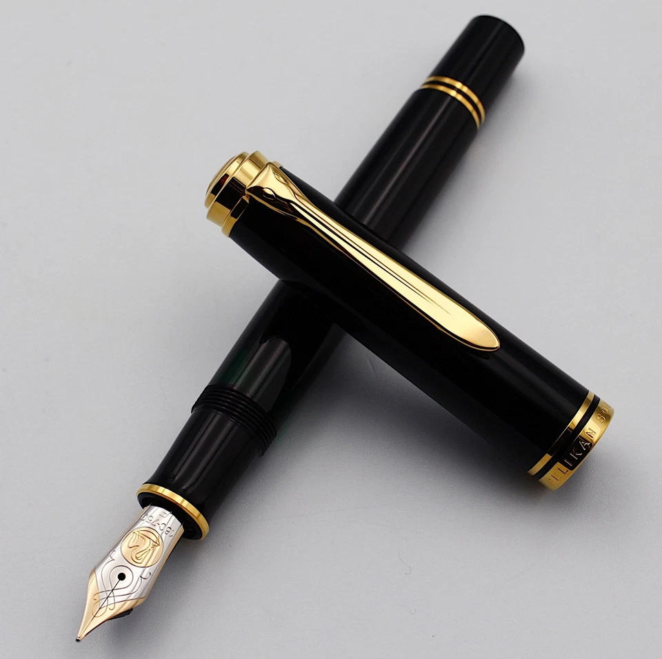 [Novo não usado] Caneta-tinteiro Pelikan 18C 750 Souveran M800 Brack F nova na caixa - Imagem 2 de 4