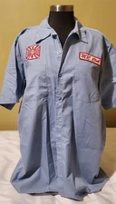 Vintage Jesse James Workwear West Coast Choppers Blue Shirt Mens Size Medium