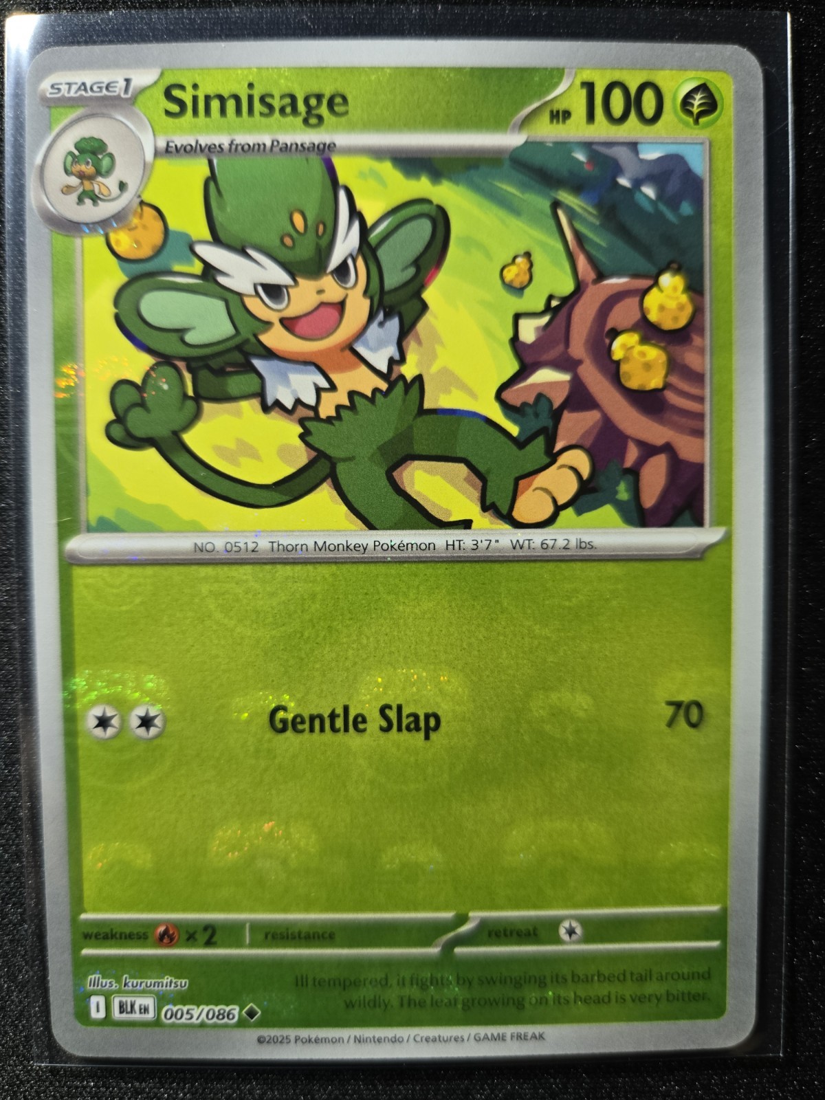 Pokemon TCG - Simisage 005/086 Black Bolt Master Ball Pattern - English 