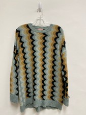 show me your MUMU Size M Seafoam Tan/Black Waves Tunic Ladies Sweater