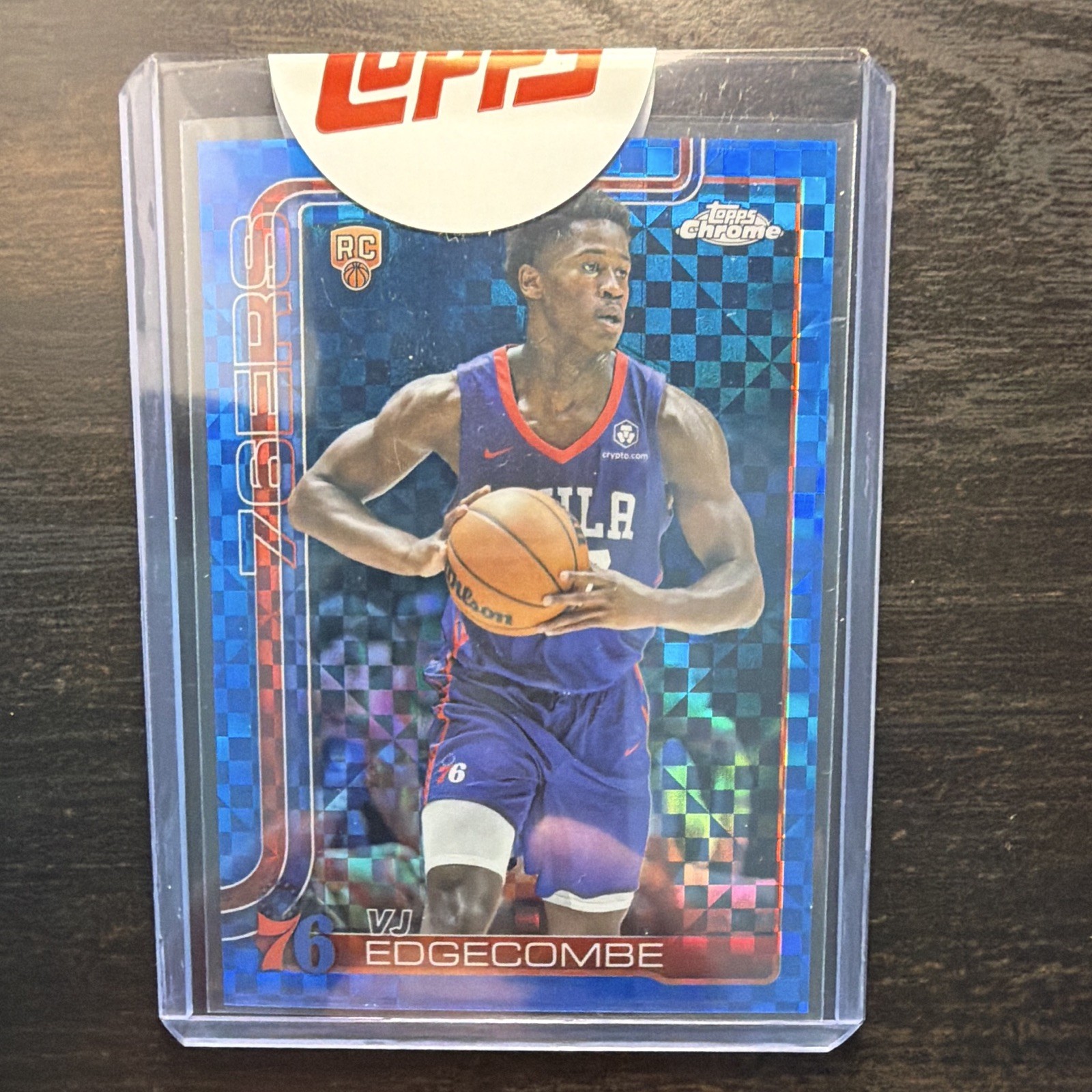 Topps 2025-26 Chrome VJ Edgecombe #253 Rookie Blue X-Fractor Philadelphia 76ers