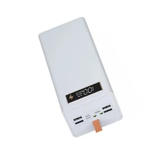 White Detachable Battery Case LCD Display Power Bank Shell Charger Box C