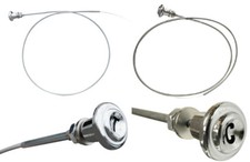 55-59 Chevy/GMC Truck Chrome Throttle & Choke Cable & Knob w/ Black Lettering