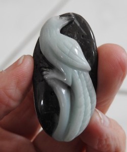 AMAZONITE on matrix BIRD CARVING for pendant carved gemstone