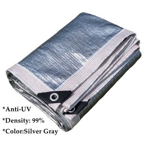 Cubierta de red de protección solar de papel de aluminio plateado 99 % de densidad para cochera toldo vela de sombra