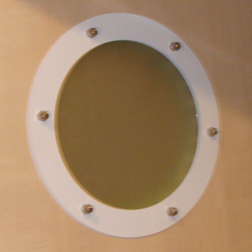 BULGLOCH FÜR TÜR EDELSTAHL WEISS (RAL 9016) phi 230mm flach - Bild 6 von 7