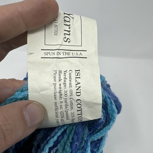 Ironstone Island Cotton & Rayon Blue Hues Boucle Super Bulky 300 yds Yarn 1 Hank - 第 8/10 張圖片