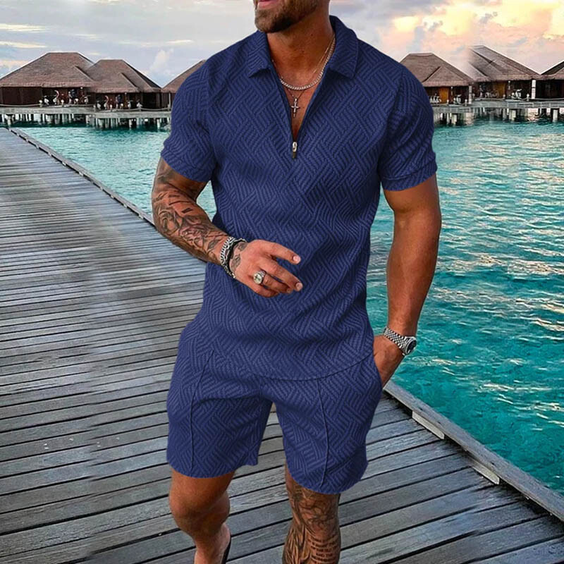 Mens Summer Outfit 2-Piece Set Short Sleeve POLO Shirts and Shorts Set |  eBay