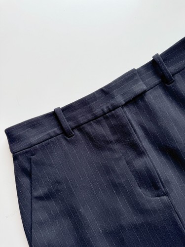 Falda midi lápiz cintura alta Aritzia WILFRED Song azul marino a rayas sarga, talla 6 - Imagen 8 de 15