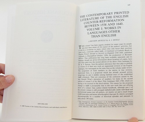 Recusant History: Research in Post-Reformation Catholic History October 1990 - Picture 5 of 5