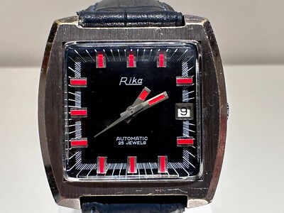 VINTAGE BEAUTIFUL VERY RARE MODEL MEN'S GERMANY CHROMED AUTOMATIC WATCH ''RIKA''
