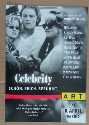E257 Kino-Flyer  Woody Allen's CELEBRITY Leonardo DiCaprio   Melanie Griffith