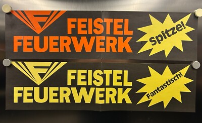 FEISTEL Feuerwerk 2 Poster Plakate ''Spitze'' Fantastisch'' 60x15 (Silvester, Pyro)