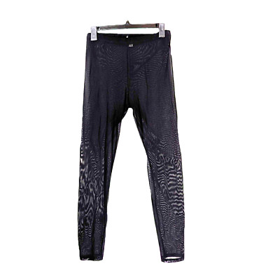 Bozzolo Black Mesh Ankle Leggings Womens Size Large Goth Cyberpunk Witchy Rave