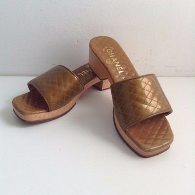 chanel wooden sandals