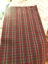 Custom-made w/Longaberger Christmas Holiday Plaid fabric TABLE RUNNER - 13"x 34"