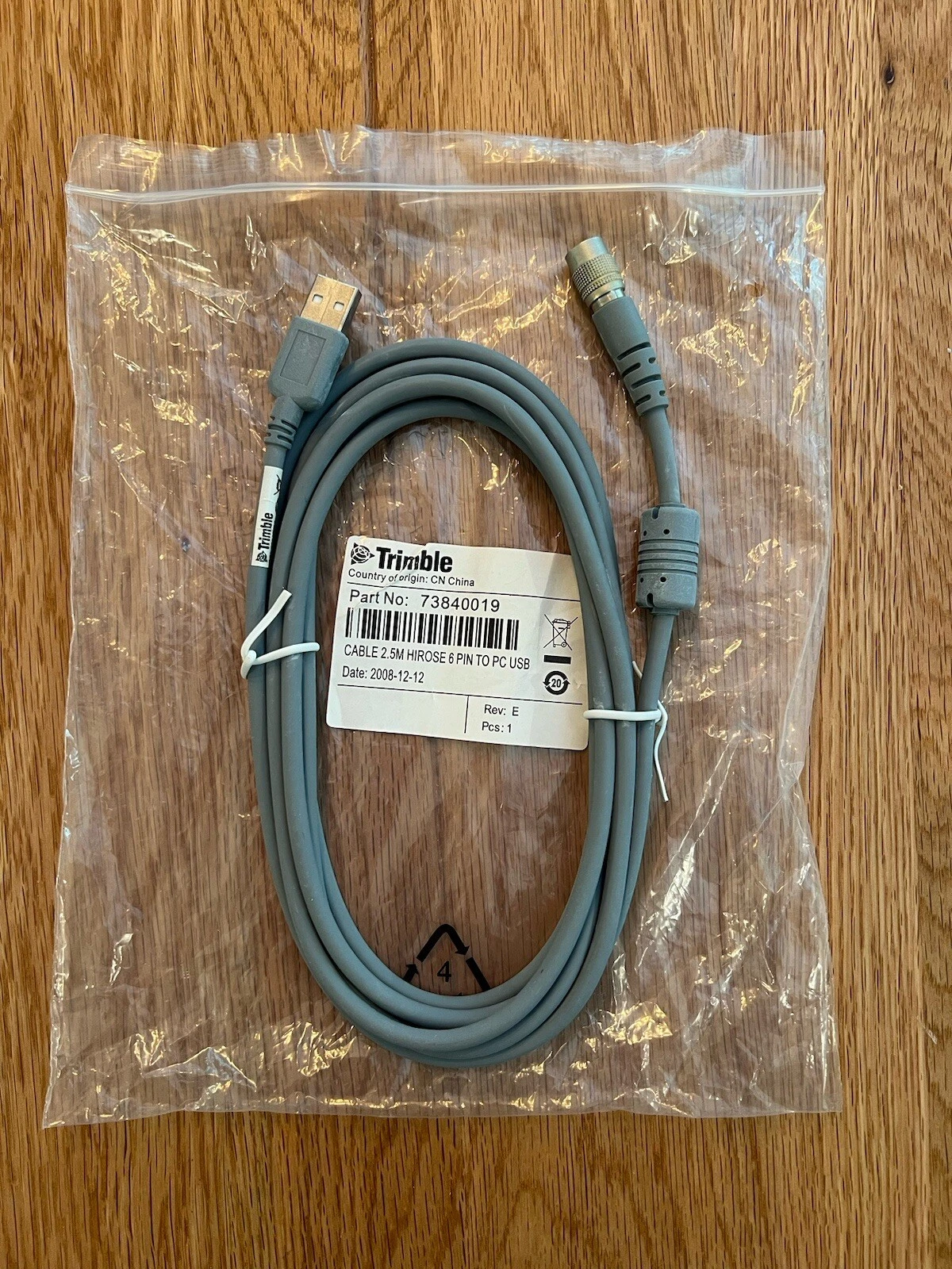 Trimble 2.5m Hirose 6-Pin To PC USB Cable 73840019 S Series Instruments - New 2