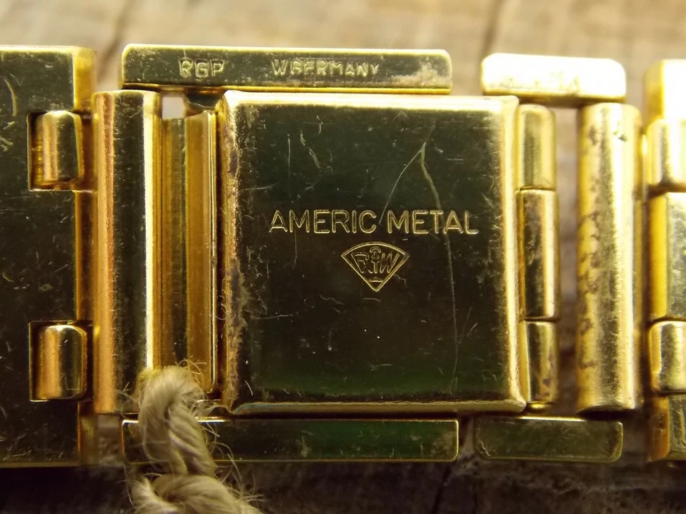 Correa de reloj de mariposa vintage pesada placa de oro laminada Rowi meric 22 mm nueva de stock sin usar Foto 4 de 4