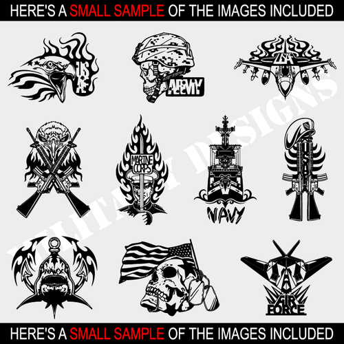 MILITÄR ARMEE MARINE CLIPART-VEKTOR CLIP ART-VINYL-CUTTER PLOTTER EPS GRAFIK CD - Bild 2 von 6