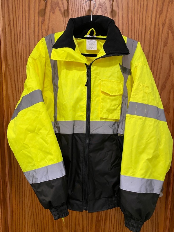 OccuNomix Men's Hooded Jacket XL Yellow Reflective Type R Class 3 LUX-350-JB-BY