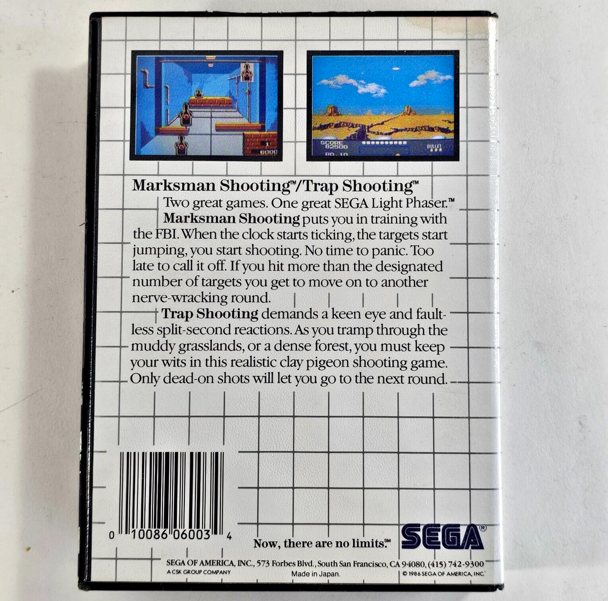 Master System☆MARKSMAN SHOOTING TRAP MASTER SYSTEM GAME MARKSMAN
