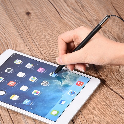 Universal Capacitive Touch Screen Stylus Pen w/Spring Rope & Dock For Laptop - Picture 3 of 8