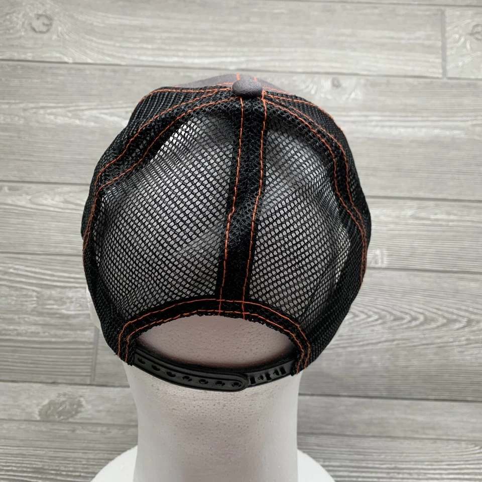 Sombrero Jagermeister Hombre Ajustable Gris Naranja Costuras Ciervo Cruz Barbacoa De Colección Foto 3 de 4