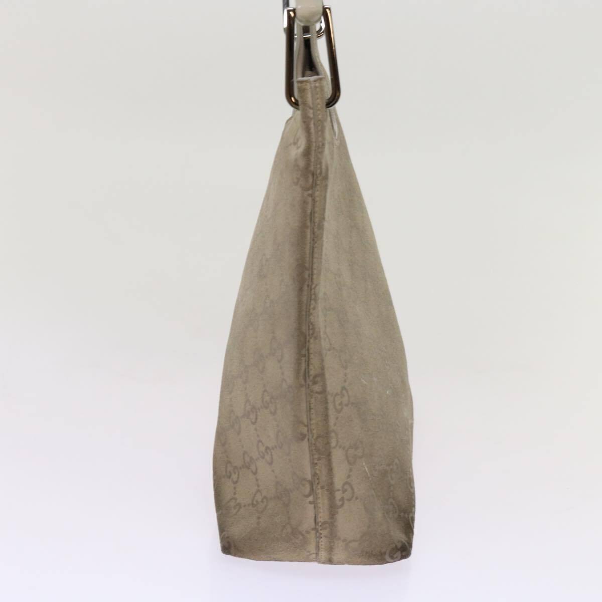 GUCCI GG Canvas Bamboo Shoulder Bag Gray 001 2058 3007 Auth GUCCI GG Canvas Bamboo Shoulder Bag Gray 001 2058 3007 Auth