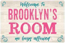 BROOKLYN'S Room Kids Bedroom Sign Personalized Metal Sign 108120089039