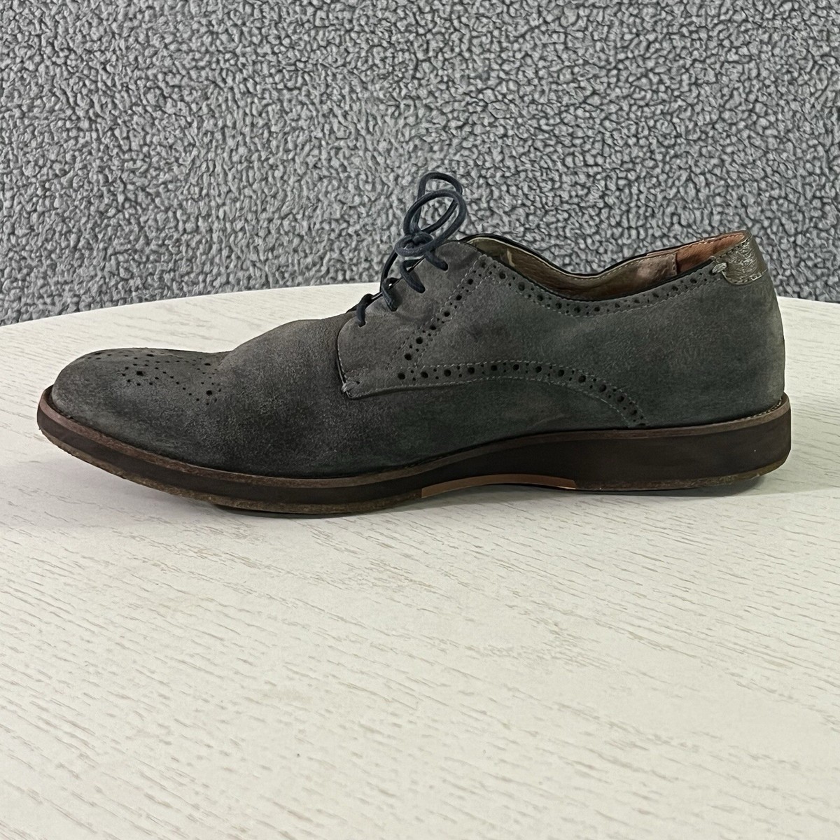 Robert Graham Shoes Mens 10.5 Grey Suede Brogue Wingtip  display picture 3