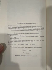 Better Than Sex by Hunter S. Thompson  1994 Hardcover First Edition Excellent