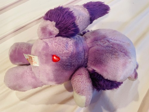 VINTAGE CARE BEAR plush COUSINS BRIGHT HEART PURPLE RACCOON 1984 Kenner - Picture 3 of 4