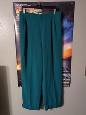 Unbranded Green Vintage Pull On Elastic Pants Women's Size 14 Pockets
