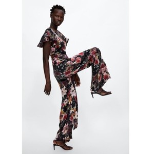 zara printed jumpsuit