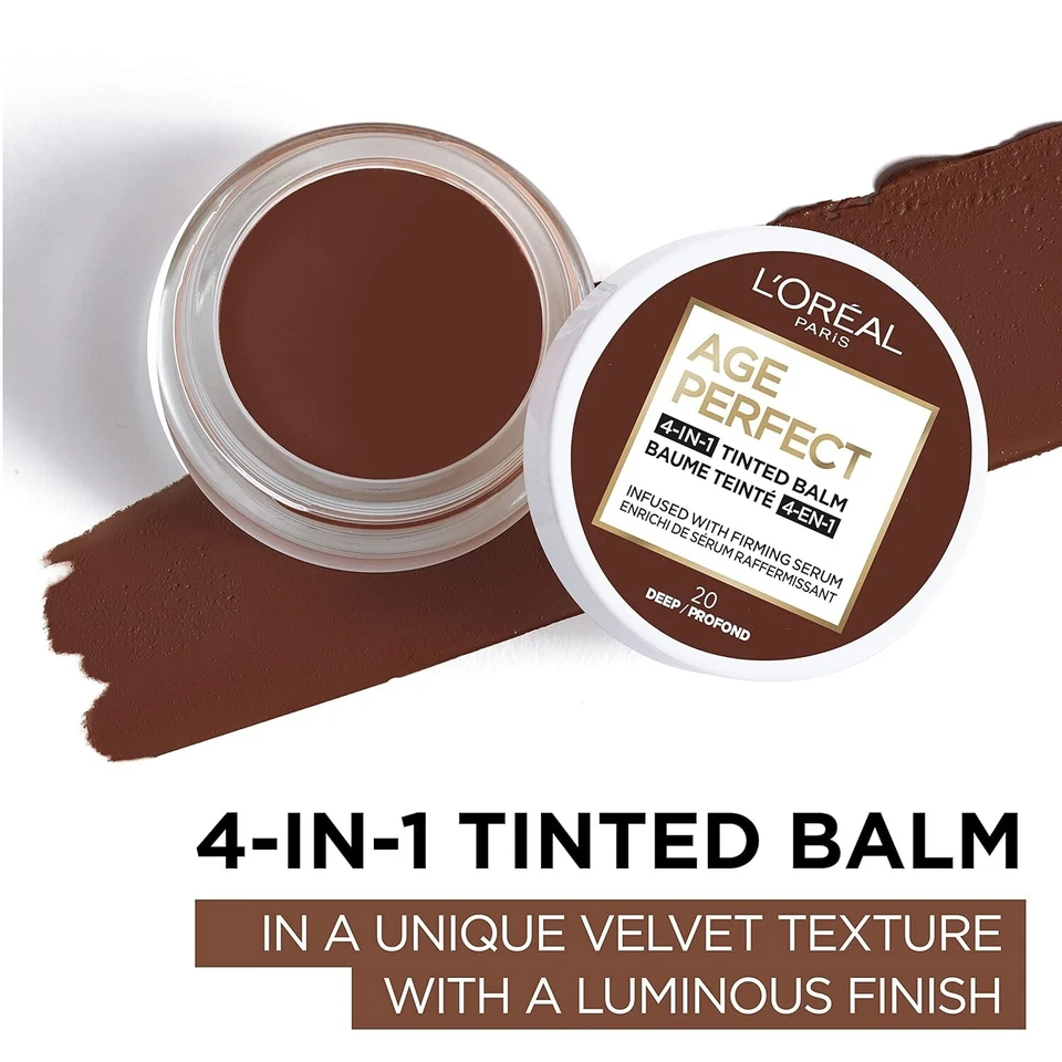 L'Oreal Age Perfect 4-in-1 Tinted Balm Foundation w/Firming Serum - #20 DEEP - Image 4 of 4
