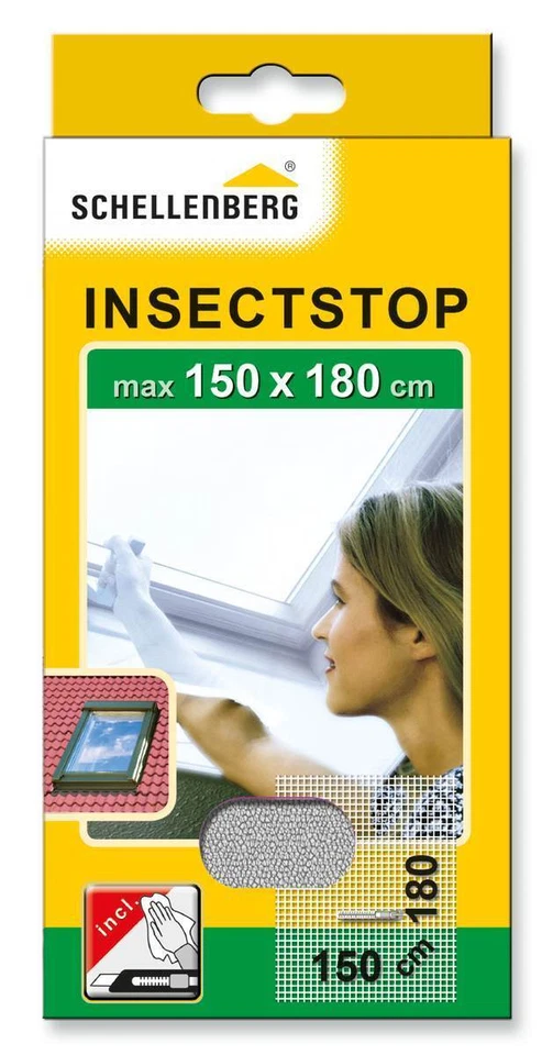 Schellenberg Fliegengitter mit Reisverschluss Insektenschutz 150x180cm