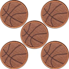 Basketball Patches (5-Pack) Sport Embroidered Iron On Patch Applique
