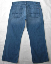 7 For All Mankind Bootcut Jeans Men Size 36 x 28 Blue Distressed 100% Cotton