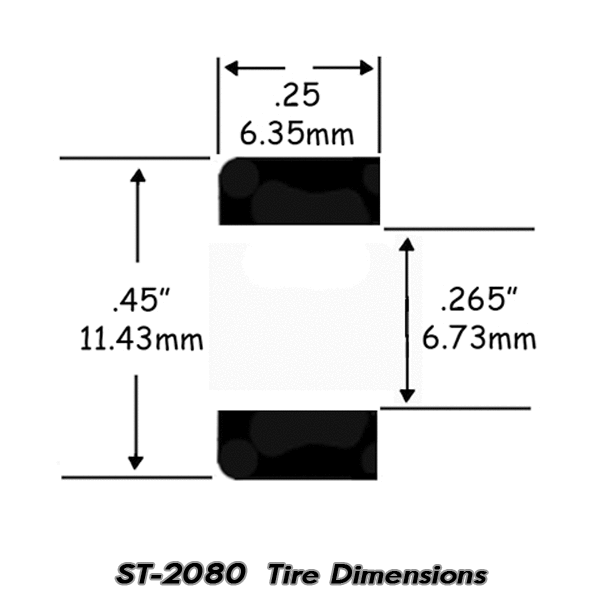 1/64 HO Scale AFX Slot Car Tires 10pk Fits SRT, Mega G, Tomy AFX Turbo