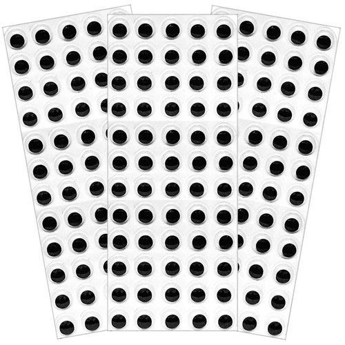 15 mm Autoadhesivo Mouggle Wiggly Googly Ojos Pegajosos Negro 5 60 120 180 240 - Imagen 8 de 10