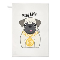 Mops Leben Hund Geschirrtuch SpüLlappen - Welpe Lustig