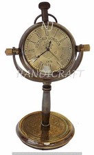 NAUTISCHE MARITIME TISCH-/SCHREIBTISCHUHR AUS ANTIKEM MESSING