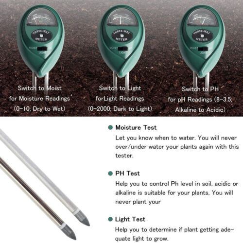 3 in 1 Digital PH Tester Sonnenlicht Boden Feuchtigkeit Messgerät Detektor Pflanze Garten USA - Bild 14 von 16