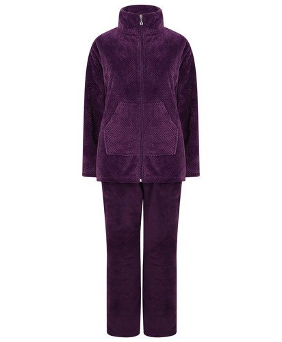 Slenderella Damas Suave Coral Polar Pijama Cremallera Waffle Top e Inferior PJ - Imagen 51 de 54