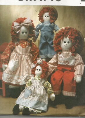 3139 Sewing Pattern 16'' 22'' Boy & Girl Rag Dolls McCalls Crafts