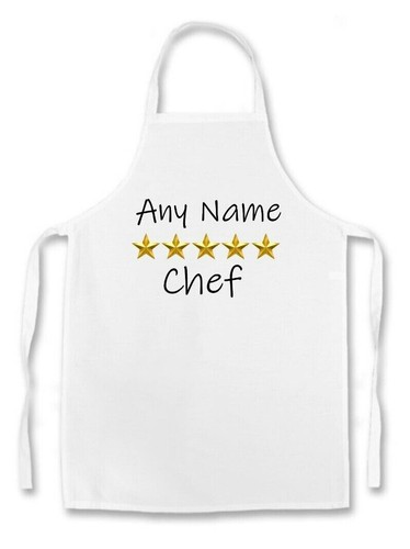 KIDS PERSONALISED 5 Star Chef Print Kids Chefs Hat / Apron Gift Set - Picture 5 of 6