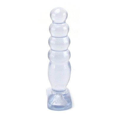 Doc Johnson Crystal Jellies Anal Delight Clear - Ribbed Butt Plug Probe Sex Toy